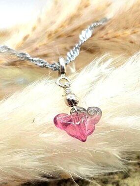 Premium Grade Watermelon Tourmaline Ruyi 925 Charm Necklace